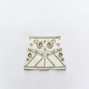 Zara Embroidered Mirror Mini Skirt
